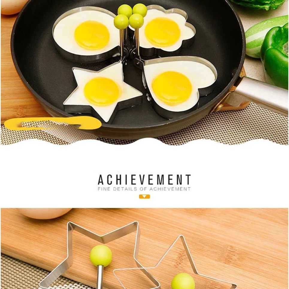 Stainless Steel Omelette Egg Frying Mold Love Flower Round Star Molds Round