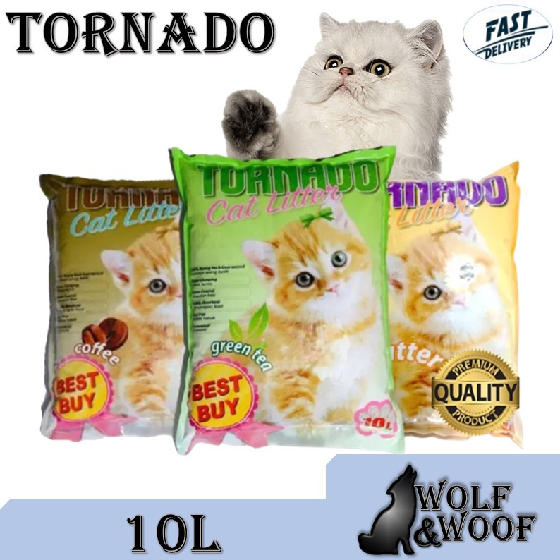 Tornado Clumping Cat Litter / Pasir Kucing Murah 10L - ( Tornado Green