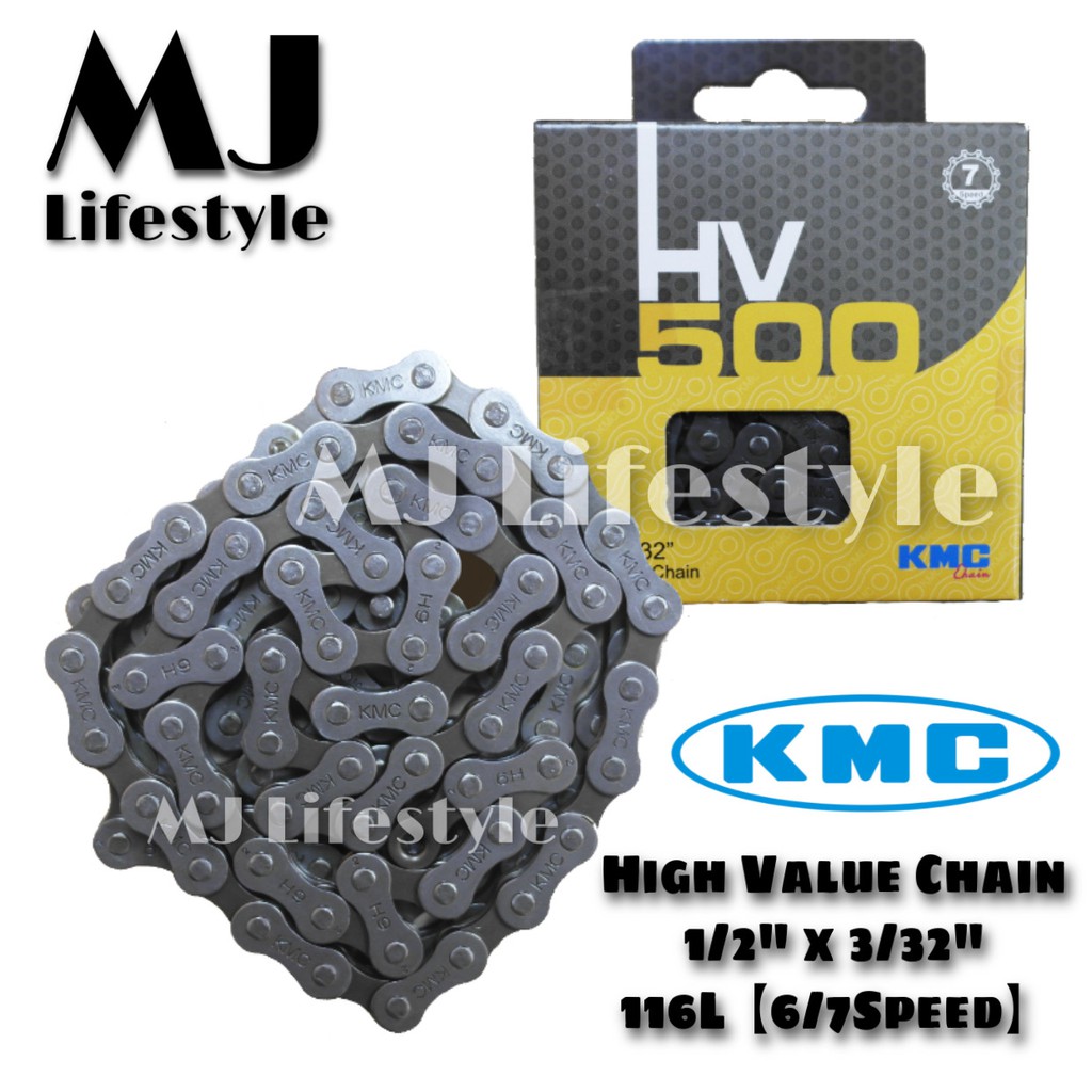 (100% Original) KMC Bicycle 6 / 7 Speed Gear Chain HV 500 116L Link ...