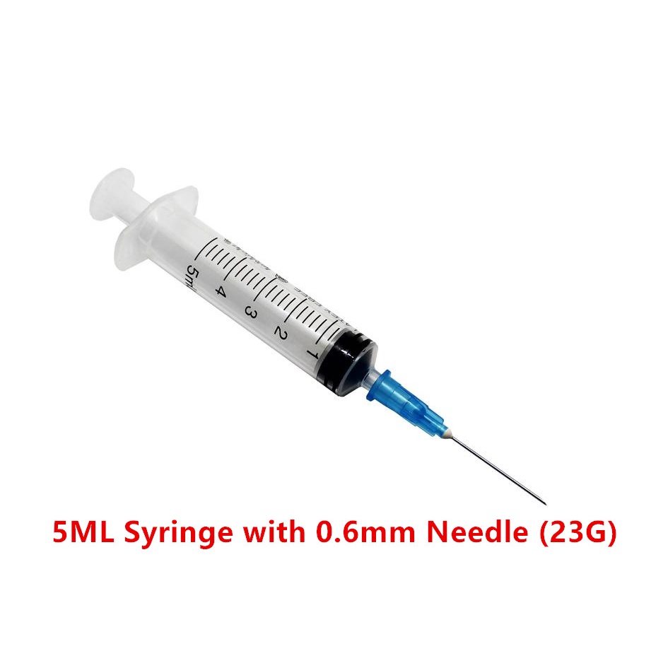 Disposable sterile SYRINGE / JARUM / PICAGARI 5ML LUER SLIP with 0.6mm needle ink injector pet feeding haiwan 一次性塑料针管针筒