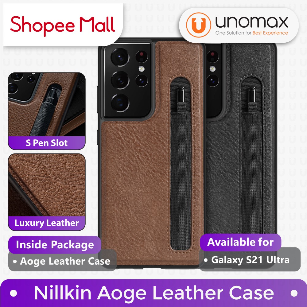 Case For Samsung Galaxy S21 Ultra 6 8 Nillkin Aoge Leather With S Pen Holder Casing Shopee Malaysia