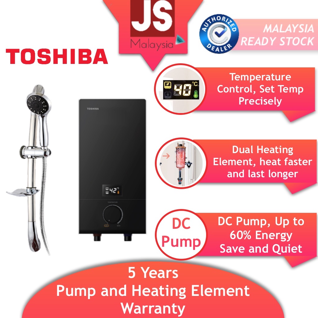 Toshiba Water Heater DC Inverter Pump Dual Heater [5 Yrs Heater Pump]