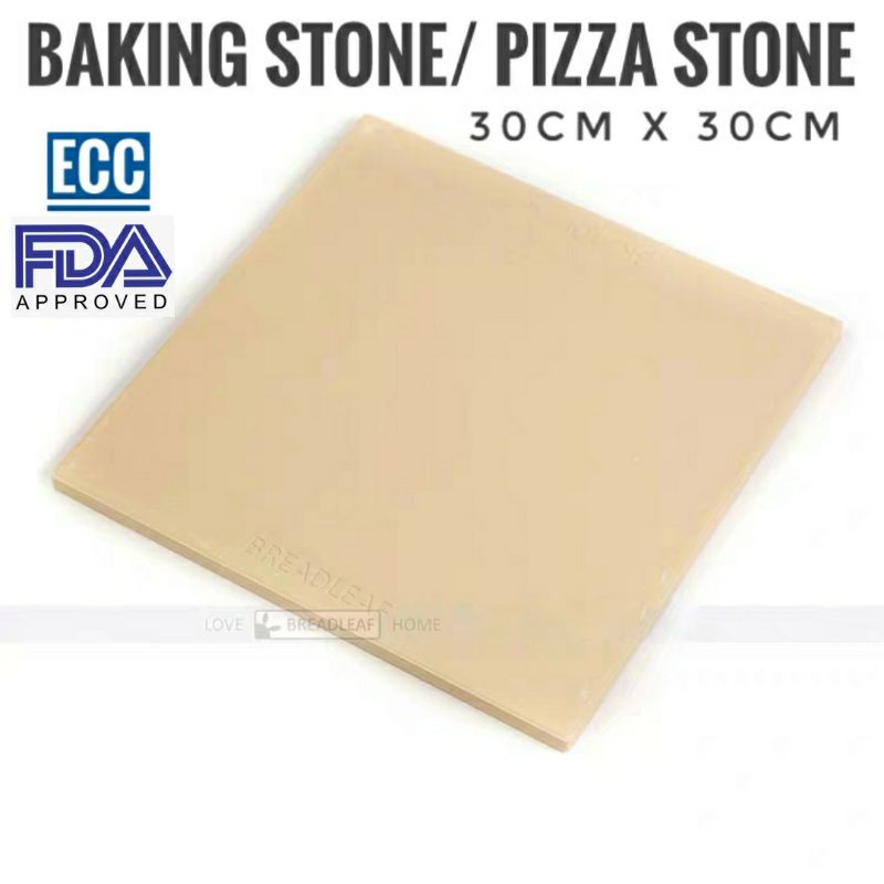 30cm x 30cm Pizza Stone Baking Stone ECC FDA Certified BREADLEAF Cooking Grilling Oven Bread Sourdough披萨烘焙石Batu Pembakar