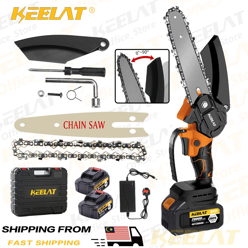 Keelat 288V 6/8 Inch Electric Cordless mini Chainsaw Gergaji Elektrik ...