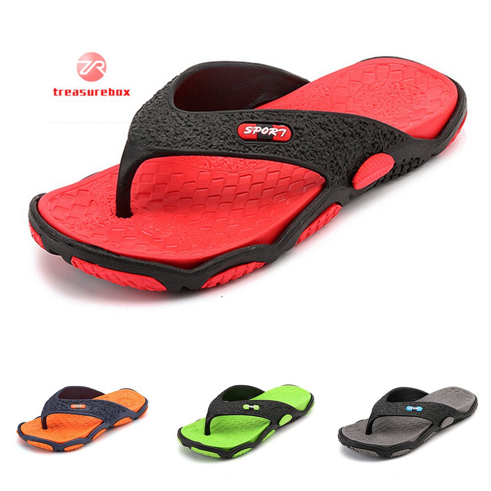 2018 Tb Comfortable Casual Men S Beach Flip Flops Rubber Platform