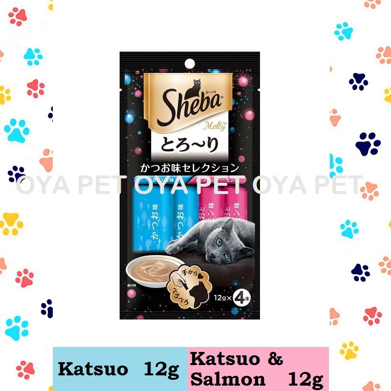 **READY STOCK !!!** Sheba Katsuo & Salmon Melty Mix Flavour Creamy Cat