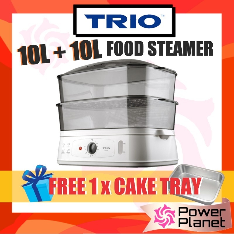 [FREE CAKE TRAY] Trio Food Steamer TFS18  2 Tier 10L+10L per tray TFS-18 /  Elba EFS-M2028(WH) 2Layer EFSM2028WH