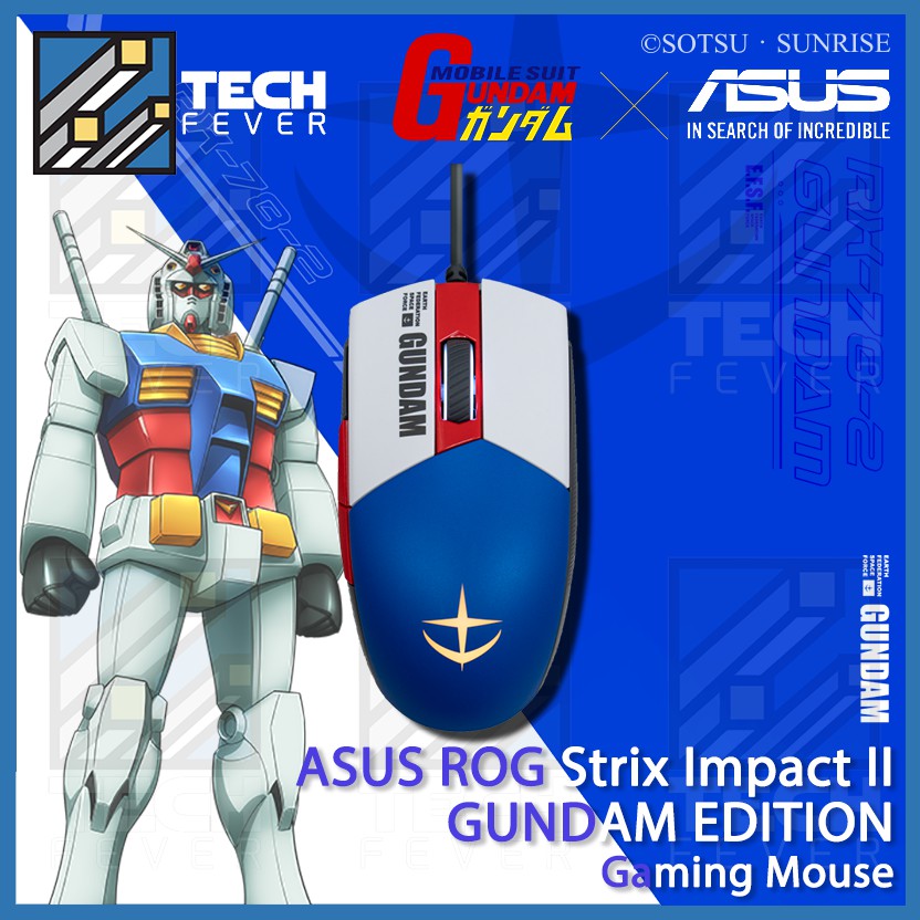 Original Asus Rog Strix Impact Ii Gundam Edition Ergonomic Gaming Mouse Shopee Malaysia