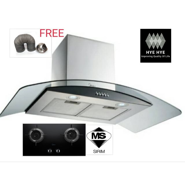**READY STOCK**MIDEA COOKER HOOD AND HOB COMBO 90MV3 + 2408GL or 2411GL