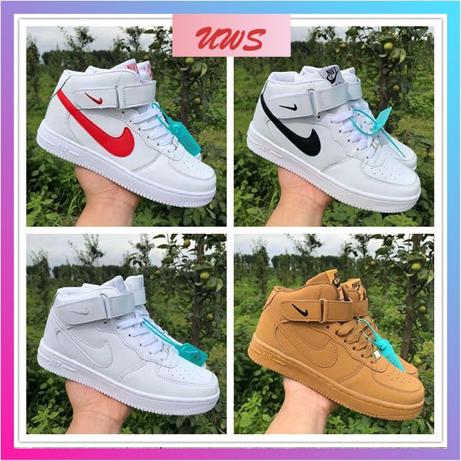 White Shoe White Shoes Men White Shoes Women Ready Stock Men Women Nike Air Force 1 Flat High Cut All White Shoes Shopee Malaysia