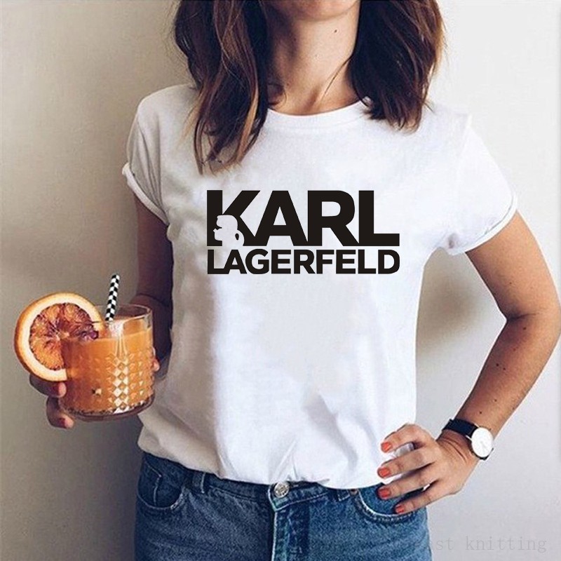 Karl Lagerfeld T Shirt Women Summer Vogue Funny T Shirts Harajuku Tumblr Karl Who Tshirt Femme Shopee Malaysia