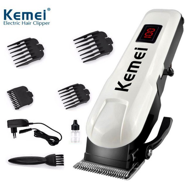 Kemei Rechargeable Electric Hair cut  cutting cutter Machine Professional LCD Display Hair Clipper Cordless Electric Hair Trimmer KM-809A