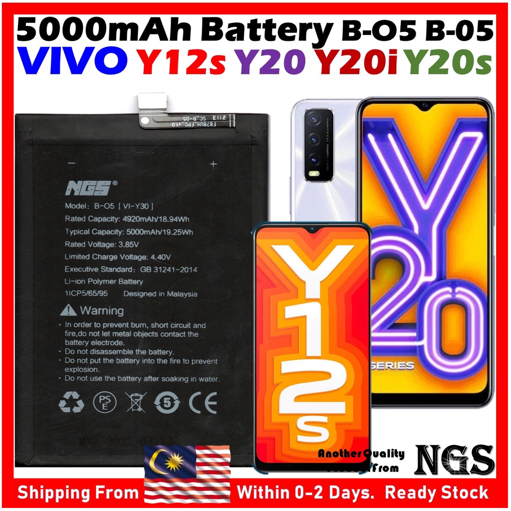 ORIGINAL NGS 5000mAh Battery B-O5 B-05 For VIVO Y12s VIVO Y20 VIVO Y20i