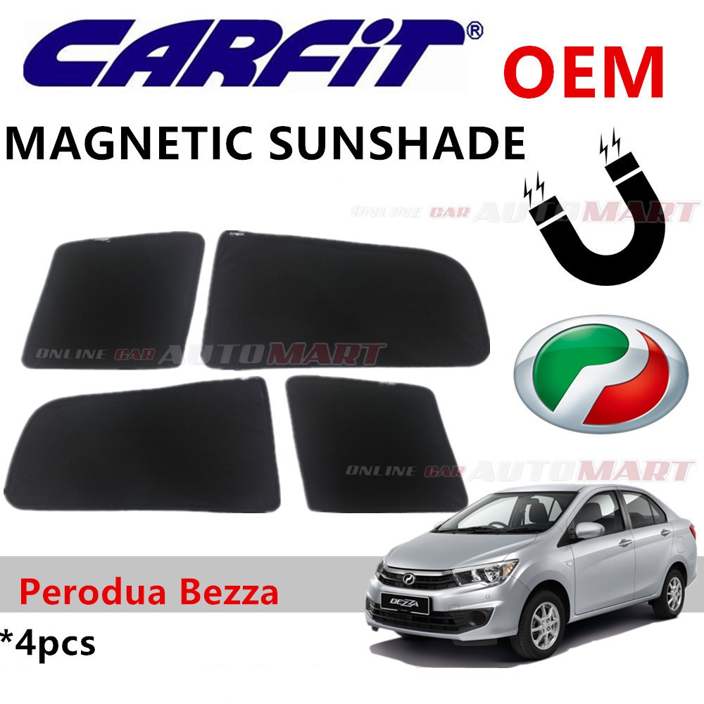 CARFIT OEM Magnetic Custom Fit Sunshade For Perodua Bezza (4pcs Sets)
