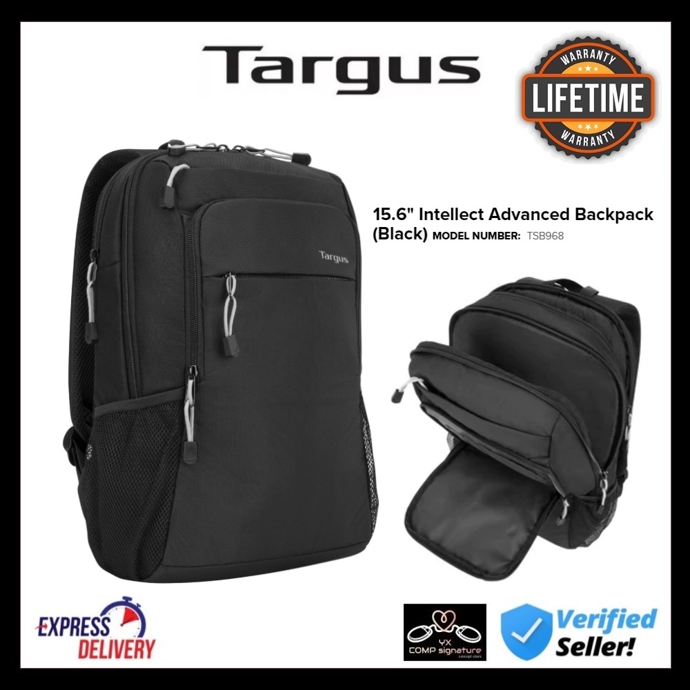 Targus TSB968GL Intellect Advanced 15.6Inch Laptop Backpack, Black