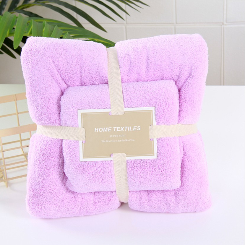 HOMEY [M'sia] 2pcs luxury Super Large Towel 2in1 Microfiber Set High ...