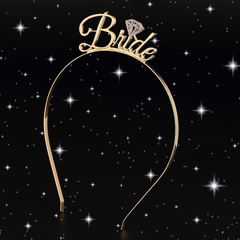 Fashion Team Bride Bridesmaid Tiara Crown Headband Girls Night Party Decor Gift