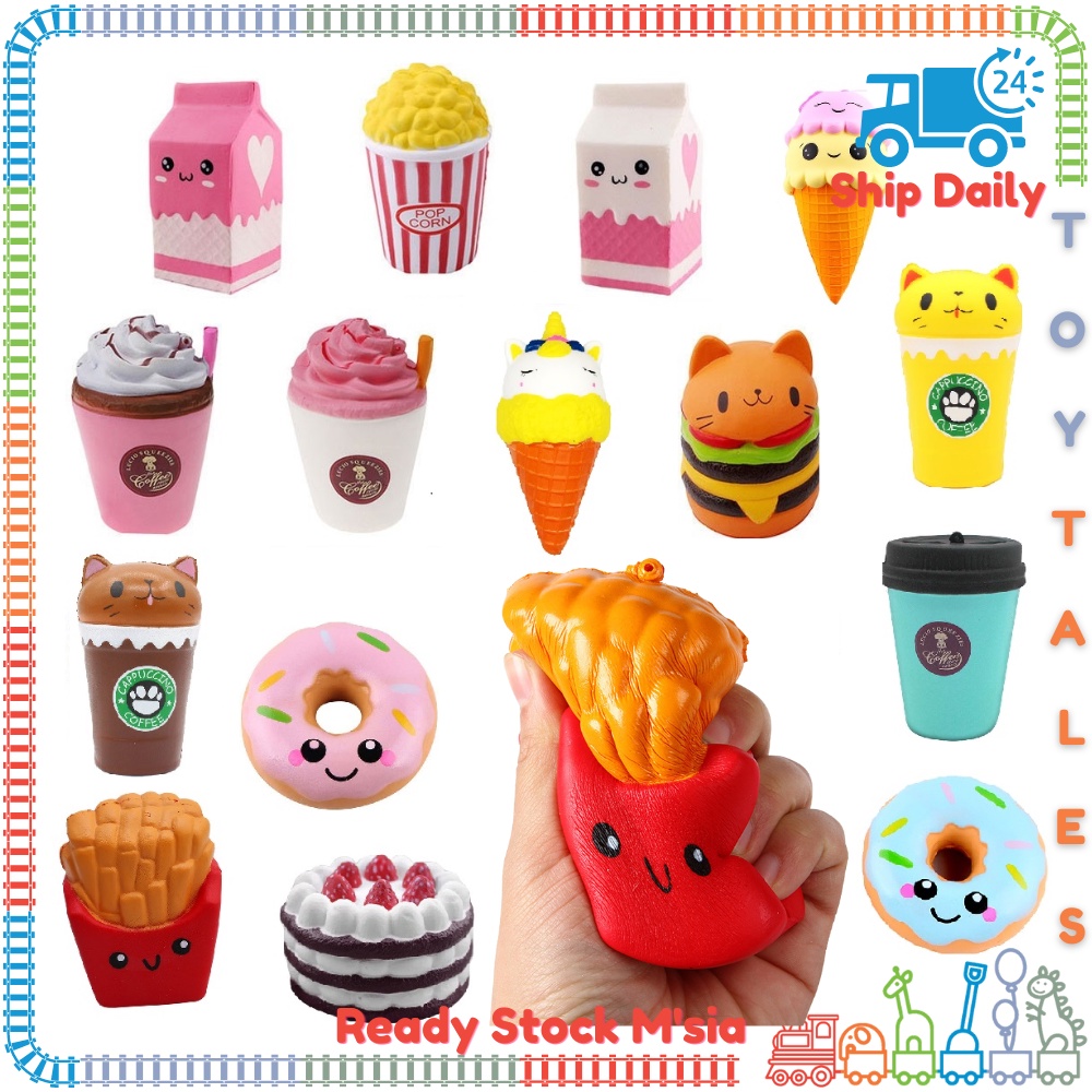 Soft Squishy Kids Toys 🍭 Ready Stock 🍭 Anti Stress Toy Ball Cute Food ...