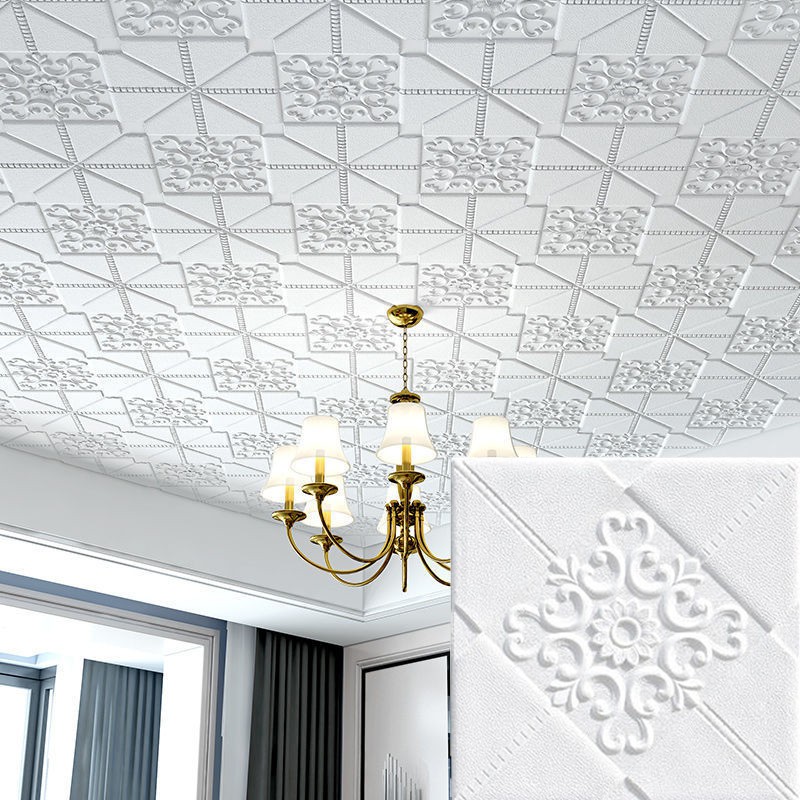 3D Ceiling wallpaper Wall Stickers Chandelier Renovation Wall Stickers  Self-adhesive Anti-collision Waterproof Pineapple Pattern Background Wall |  Shopee Malaysia