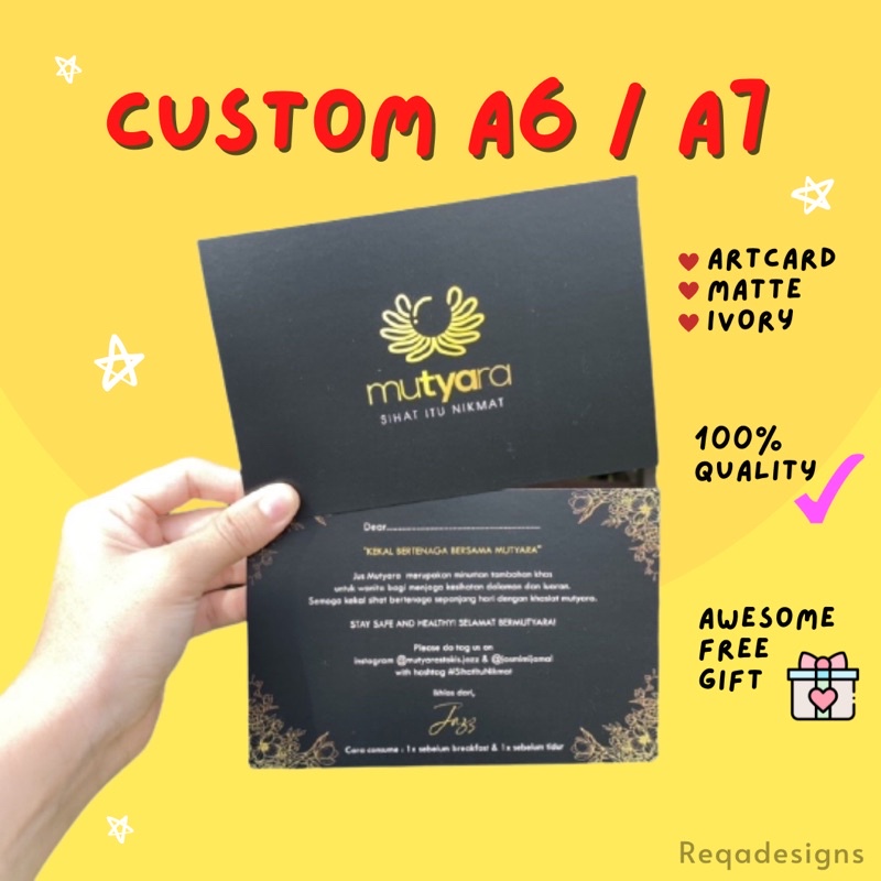 Buy A6 A7 Custom Print Murah Postcard Tq Card Wedding Card Kad Kahwin Loyalty Card Seetracker Malaysia