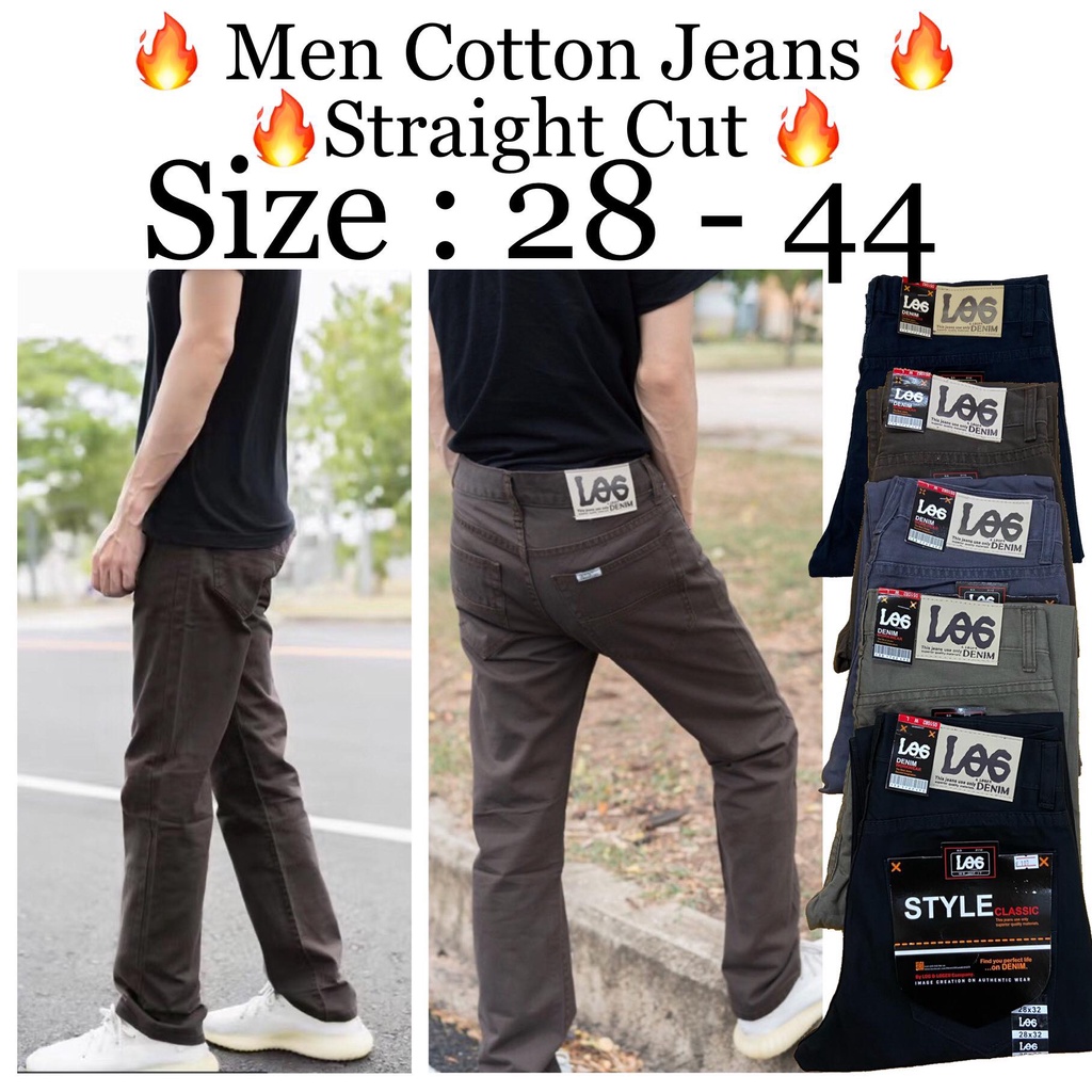 Cotton Jeans Lelaki Straight Cut/ Seluar Panjang Lelaki/ SELUAR JEANS ...
