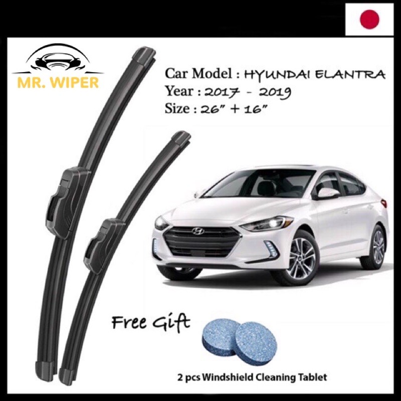 Hyundai Elantra 2017 2019 Japan Technology Wiper Blade Shopee Malaysia