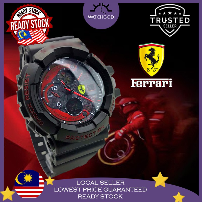 Malaysia 3 Years Warranty Ferrari G Sports Digital Sport Led Fashion Men Watch Jam Tangan Lelaki Free Box Shopee Malaysia