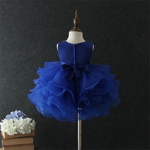 Cutie and Chic Sleeveless Tutu Evening Gown Dress Blue 1-6y