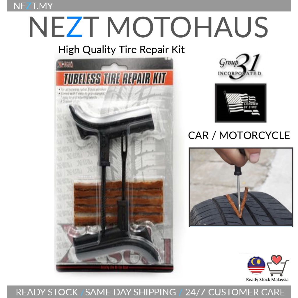 Xtra Seal Tubeless Tire Repair Kit 7 Piece kit Pamcet Tayar Rescue (CAR