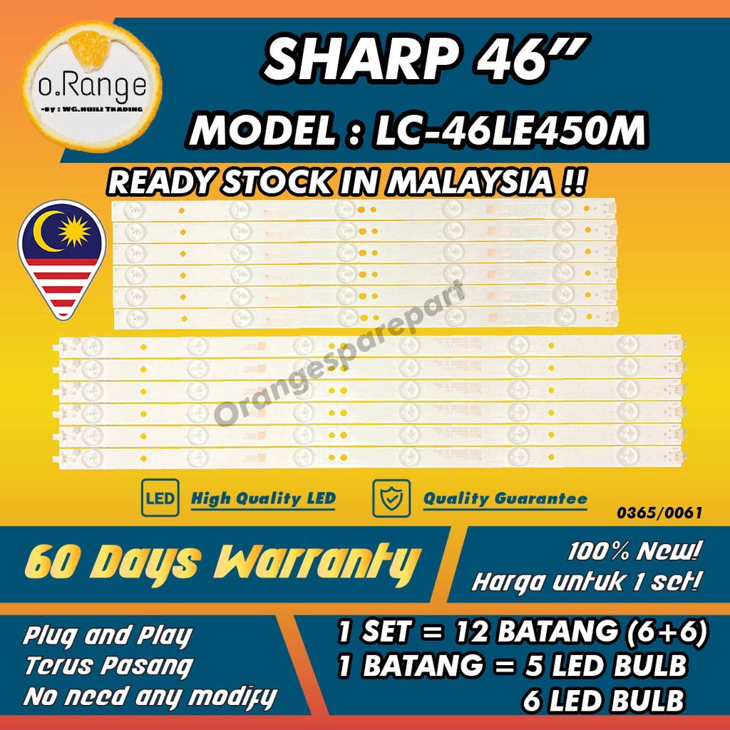 LC-46LE450M SHARP 46" LED TV BACKLIGHT(LAMPU TV) SHARP 46 INCH LED TV BACKLIGHT LC-46LE450  LC46LE450M 46LE450M