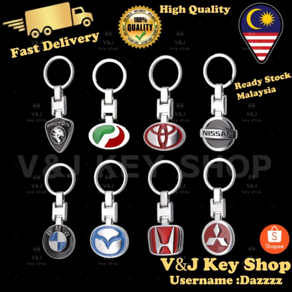 Ready Stock Malaysia Car Logo Key Chain For Proton Perodua Honda Toyota