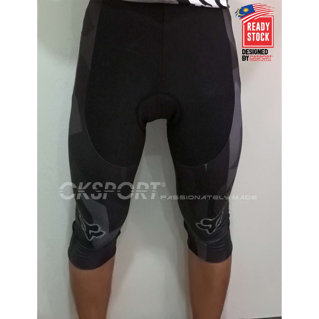 READY STOCK Fox camo 3/4 quarter cycling pant 3/4 suku with 12D/20D Bio-softal gel pad