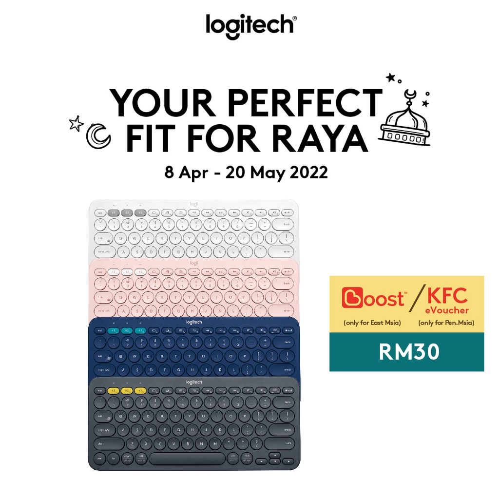 Logitech K380 Wireless Multi-Device Keyboard, Bluetooth, PC/Mac/Laptop/Smartphone/Tablet