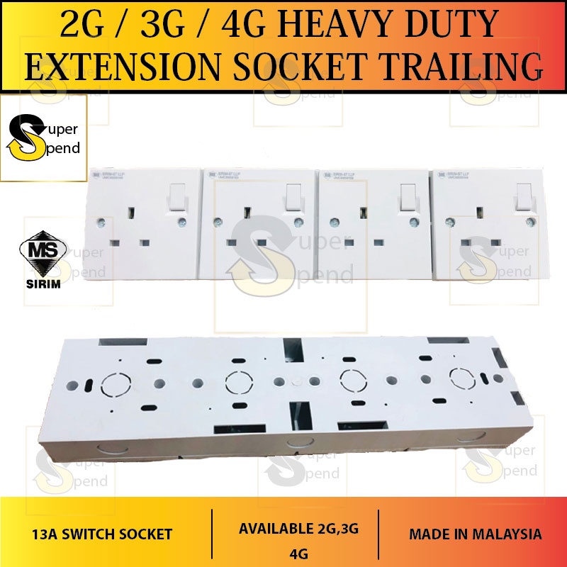 [ 2G / 3G / 4G ] Heavy Duty Extension socket Trailing Socket Base ...