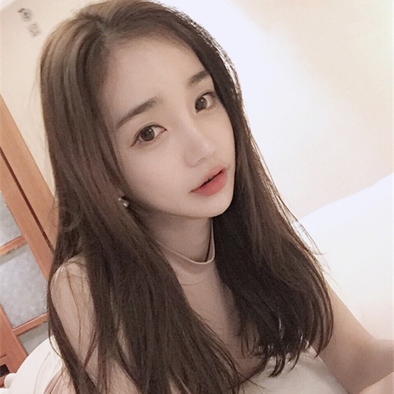 Korean Wig Female Long Straight Hair In The Bangs Length Natural