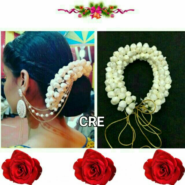 Artificial Jasmine Flower Hair Gajra Kondai Maalai Shopee Malaysia
