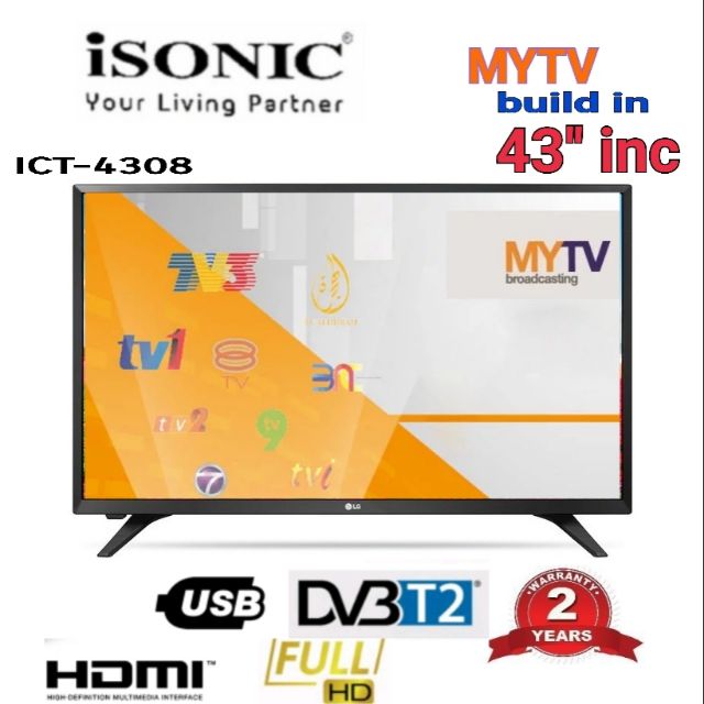 iSONIC ICT-4010 40''/ICT-4308 43'' Full HD LED TV with DVBT2