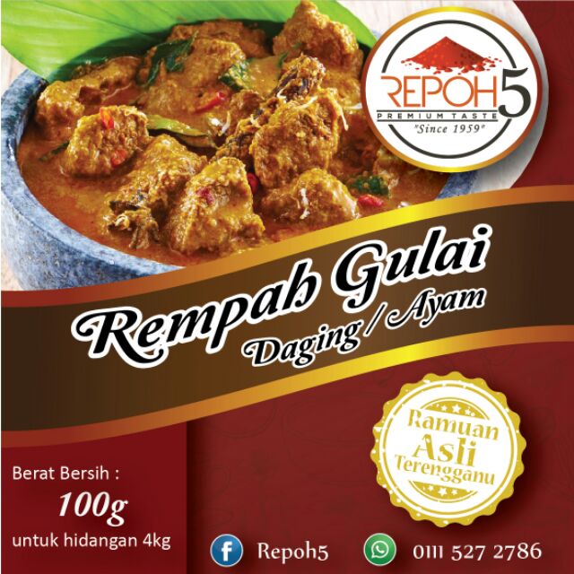 Rempah Gulai Kawah Terengganu Repoh5 Shopee Malaysia