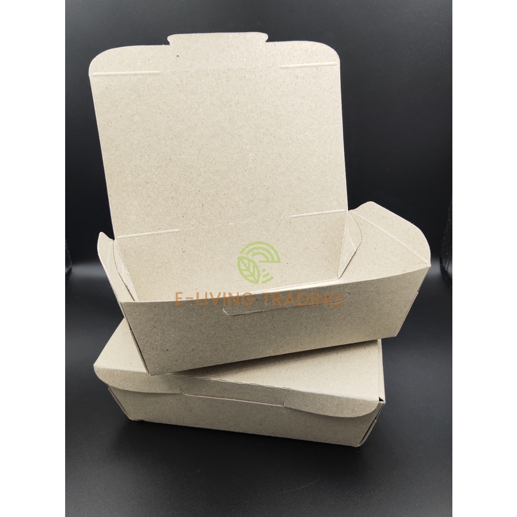 Paper Top*THICK*Brown Paper Lunch Box ( 50pcs) Shopee Malaysia