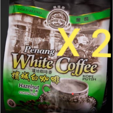 2 Packs of Penang White Coffee - Hazelnut (15x40g=600g) - EXPIRY DATE : AUG 2027
