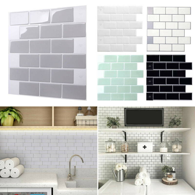 3d Self Adhesive Kitchen Wall Tiles Bathroom Mosaic Brick Stickers Peel Stick Shopee Malaysia