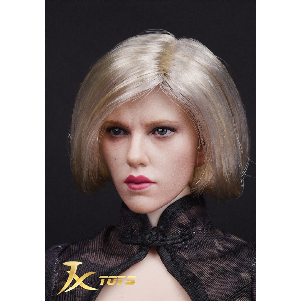 Jxtoys Action Figure 1 6 Black Widow Head Carving With Short