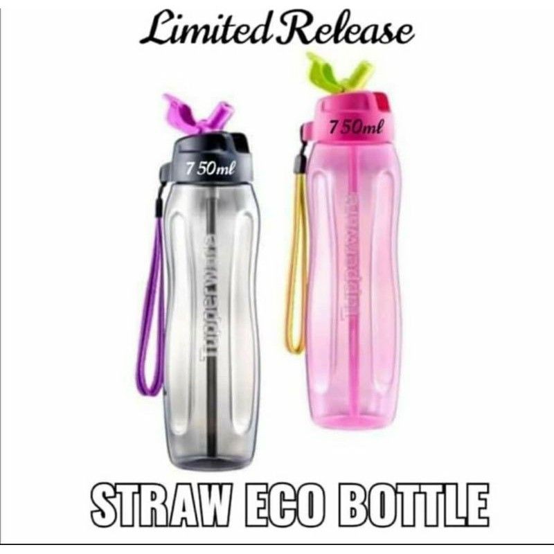 💥READY STOCK💥 Original Tupperware Slim Eco Bottle with Straw (1) 750ml