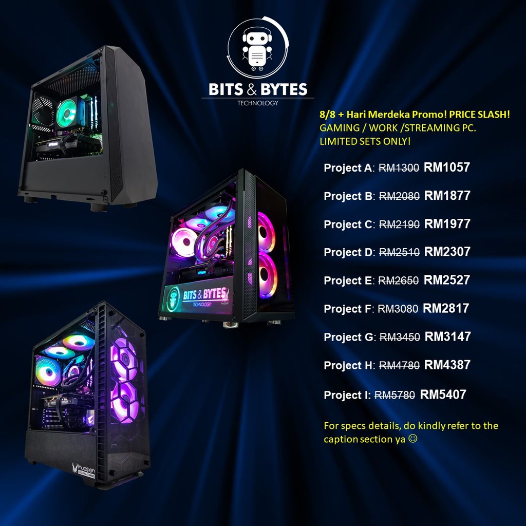 Pc Gaming Desktop Cpu Gaming Custom Pc Bits And Bytes Technology Shopee Malaysia