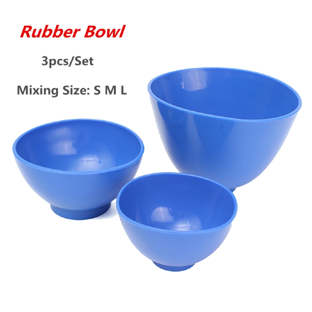 3PC Dental Rubber Mixing Bowl Flexible Lab Silicon Bowl For Oral