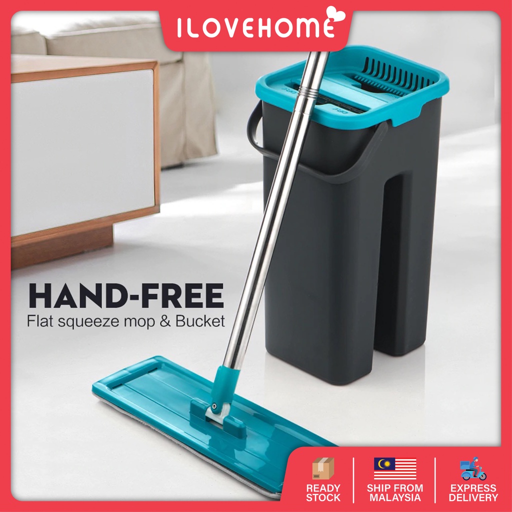 (Ready Stock in Malaysia)2021 New Mop SelfWash And Squeeze Dry Flat