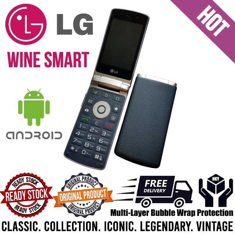 LG Wine Smart H410 (4G LTE Android system flip phone) (best elderly phone) (NKY classic phones-BlackBerry  Motorola  Nokia  Sony Ericsson  Samsung  LG)