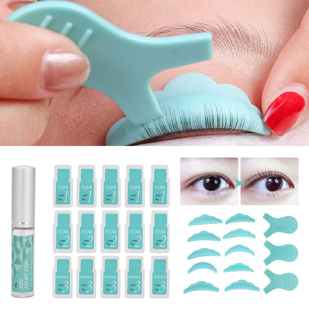 XUNB Eyelashes Perming Kit Reusable Eyelash Silicone Patch Curling Set ...