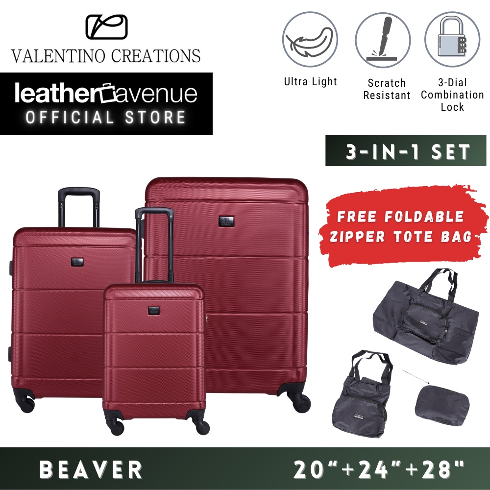 Valentino Creations BEAVER (20"+24"+28") PC+ABS Travel Luggage Set