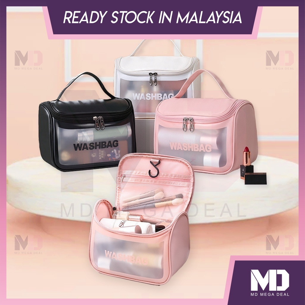 《Mega Deal》Waterproof TPU Cosmetic Bag ️Makeup Bag Transparent Storage Bath Bag Hand Printed Portable Wash Bag Travel